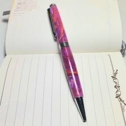 Stylo résine Volute rose et parme