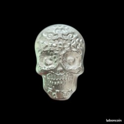 Lingot tête de mort mexicaine – Étains 95% – +- 100g – Fonderie artisanale