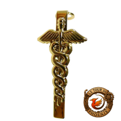 Stylo pour profession médical en bois de Cocobolo avec clip caducée doré sur le site Le Tour du Phoenix.fr